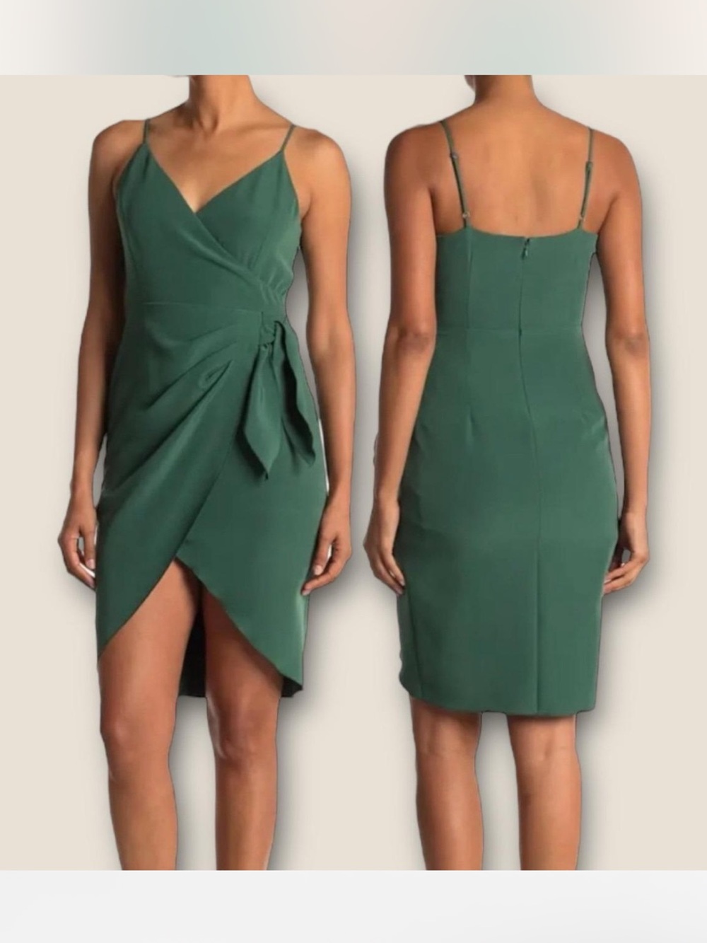 BCBGeneration V-Neck Faux Wrap Tulip Hem Cocktail Dress